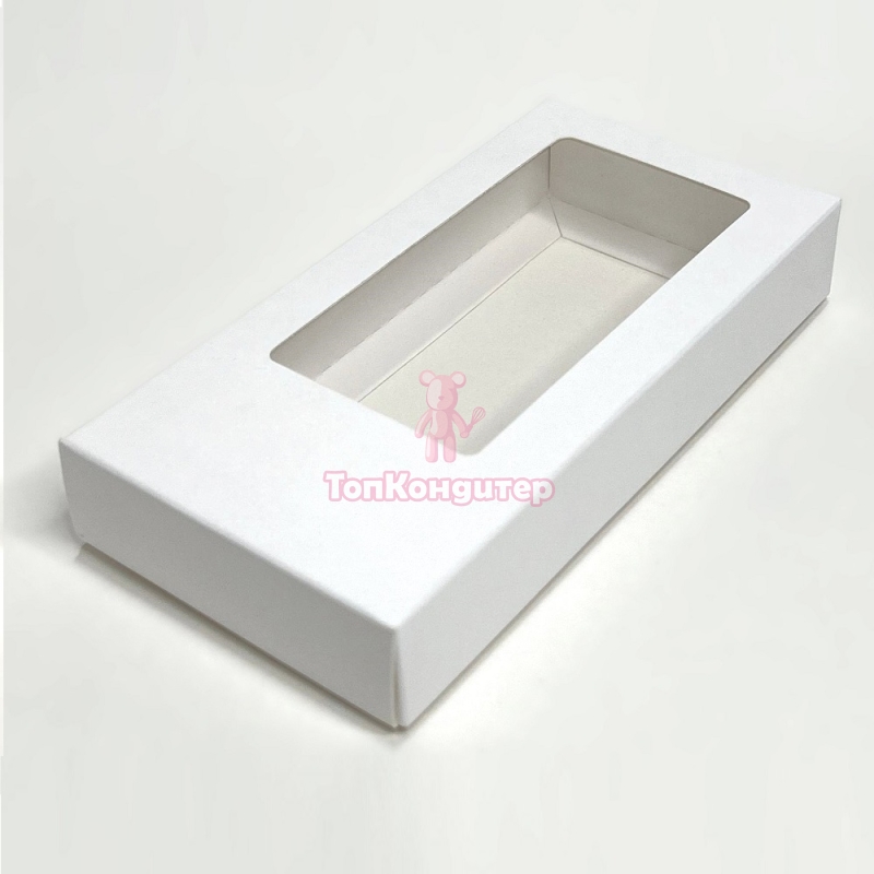 Коробка под дубайский шоколад с окном 15,5 см*7,5 см*2,5 см (Белая)