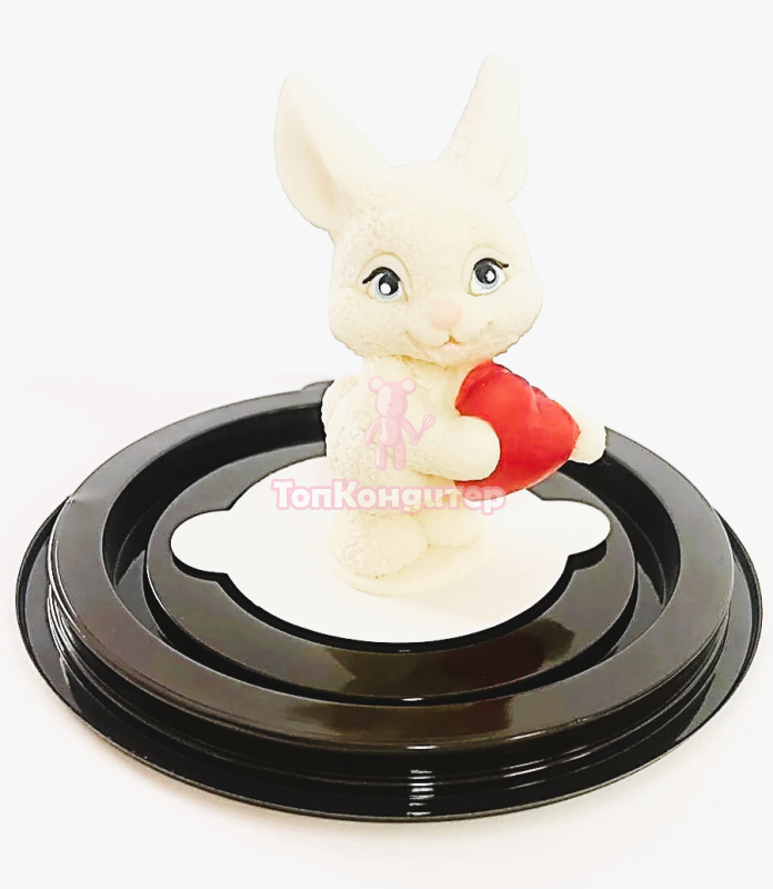 Фигурка из шоколадной глазури Зайка с сердечком 8,5*5см, цветная