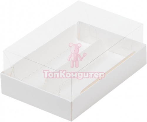 Коробка на 2 эклера с вкладышами 13,5 см*9 см*5 см, Белая