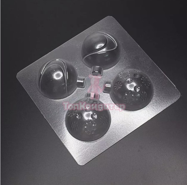 Форма для шоколада НОВОГОДНИЕ ШАРЫ №3 50 мм 4 шт