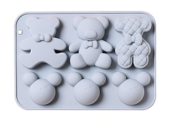 Форма силиконовая для шоколада "Медведи и Микки", 6 ячеек