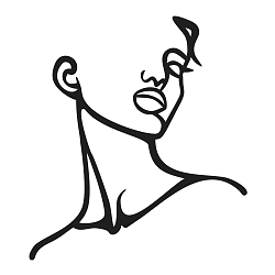 Топпер для торта Контур лица с декольте (черный)