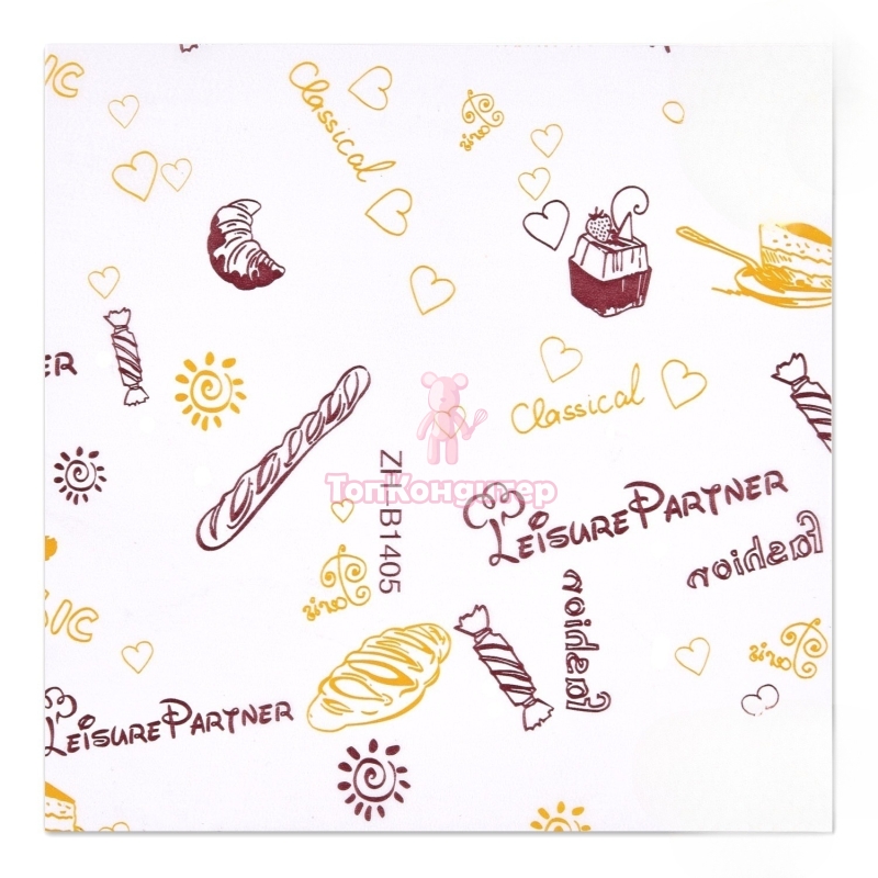 Бумага упаковочная для бенто-торта 18 см*18 см «Пекарня» 1шт